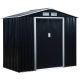 Outsunny 4-ft x 7-ft x 6-ft Grey Metal Outdoor Backyard Shed w/ 4 Vents and 2 Sliding Doors