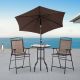 Outsunny 4-pc Metal Round Bar Height Outdoor Bistro Set with Adjustable Umbrella, 2 Chairs, and Table