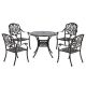 Outsunny Bronze 5-Pieces Aluminum Round Outdoor Dining Set w/ 4 Stackable Armchairs