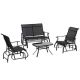 Outsunny 4-Piece Metal Patio Conversation Seating Set
