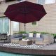 Outsunny Grey 7-pc Steel Plastic Rattan Patio Conversation Set w/Grey Cushions, 4 Chairs, 2 Corners Chairs, and Center Table