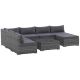 Outsunny 8-Pieces Wicker Rattan Furniture Set, Patio Conversation Set w/ Chairs, Footstool, Coffee Table w/ Grey Cushion