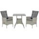 Outsunny 3-Pieces Patio PE Rattan Wicker Outdoor Patio Conversation Set with Grey Cushion