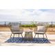 Barton 3-Piece Wicker Outdoor Bistro Set with Gray Cushions