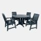 Highwood Weatherly Federal Blue 5 pc Plastic Round Outdoor Dining Set