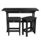 Highwood Lehigh Black 3-Piece Plastic Rectangular Bar Height Outdoor Dining Set