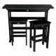 Highwood Lehigh Black 3-Piece Recycled Plastic Rectangular Outdoor Bar Height Dining Set