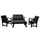 Highwood Lehigh Black 4-pc Recycled Plastic Outdoor Conversation Set