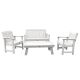 Highwood Lehigh White 4-pc Recycled Plastic Outdoor Conversation Set