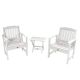 Highwood Lehigh White 3-pc Recycled Plastic Outdoor Conversation Set