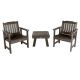 HIGHWOOD Lehigh Weathered Acorn 3-pc Plastic Patio Conversation Set