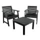 HIGHWOOD Weatherly Black 3-pc Plastic Patio Conversation Set