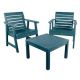 Highwood Weatherly Nantucket Blue 3-Piece Plastic Patio Conversation Set