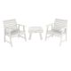 HIGHWOOD Weatherly White 3-Piece Plastic Patio Conversation Set