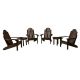 Highwood Classic Wesport Weathered Acorn 6-pc Plastic Patio Fire Pit Seating Set