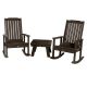 Highwood Lehigh Weathered Acorn 3-pc Recycled Plastic Patio Conversation Set