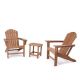Teak 3-Piece Plastic HDPE Patio Conversation Set with Side Table
