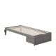 Atlantic Furniture Colorado Twin Extra Long Bed w/ Foot Drawer and USB Turbo Charger in Grey