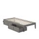 AFI Colorado Twin Extra Long Bed with USB Turbo Charger and 2 Extra Long Drawers in Grey