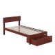 AFI Boston Twin Bed with Foot Drawer in Walnut