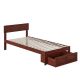 AFI Boston in Walnut Twin Extra Long Bed with Foot Drawer