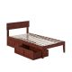 AFI Boston in Walnut Twin Bed with 2-Drawers