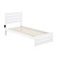 AFI Oxford in White Twin Extra Long Bed with Footboard and USB Turbo Charger