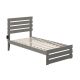 Atlantic Furniture Oxford Grey Twin Bed w/ Footboard and USB Turbo Charger