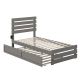 AFI Oxford Grey Twin Bed with Footboard and USB Turbo Charger with Twin Trundle
