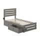 Atlantic Furniture Oxford in Grey Twin Bed w/ Footboard and USB Turbo Charger w/ 2-Drawers
