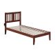 Atlantic Furniture Tahoe Twin Extra Long Bed w/ USB Turbo Charger in Walnut