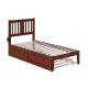 AFI Tahoe Twin Bed with USB Turbo Charger and Twin Trundle in Walnut