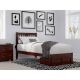 Atlantic Furniture Tahoe Twin Extra Long Bed w/ Foot Drawer and USB Turbo Charger in Walnut