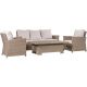 MOD Aiden 4-Piece Alunimum Patio Conversation Set w/ Light Grey Cushions and Adjustable Coffee Table
