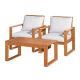 Alaterre Furniture Grafton 3-Piece Eucalyptus Wood Patio Conversation Set with Two Chairs and Rectangle Coffee Table