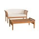 Alaterre Furniture Stamford 2-Piece Eucalyptus Wood Outdoor Patio Conversation set with Bench and Coffee Table
