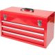Big Red 20.5 in. W x 8.6 in. D Red Portable 3-Drawer Steel Tool Box with Metal Latch Closure