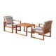 Alaterre Furniture Weston Eucalyptus Wood Conversation Set with 2 Chairs and Cocktail Table, Natural (29in W x 32in D x 34in H)
