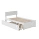 Atlantic Furniture Orlando White Twin Platform Bed w/ Flat Panel Foot Board and Twin Size Urban Trundle Bed