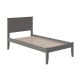 AFI Nantucket Twin XL Platform Bed with Open Foot Board in Grey