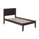 AFI Nantucket Twin Platform Bed with Open Foot Board in Espresso