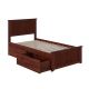 AFI Madison Walnut Twin Platform Bed with Matching Foot Board and 2 Urban Bed Drawers