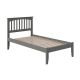 AFI Mission Twin XL Platform Bed with Open Foot Board in Grey
