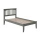 AFI Mission Twin Platform Bed with Open Foot Board in Grey