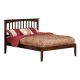 AFI Mission Walnut Full Platform Bed with Open Foot Board