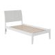 AFI Portland Twin Platform Bed with Open Foot Board in White
