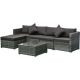6-Piece Wicker Patio Conversation Set with Charcoal Cushions and Throw Pillows