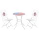 Mosaic American Flag 3-Piece Metal Round Table Outdoor Bistro Set with Folding Chairs