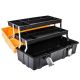 Big Red 17 in. W x 9 in. D Plastic 3-Layer Multi-Function Storage Tool Box with Tray and Dividers, Orange