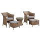 Alaterre Furniture Kokoli 2-Piece All-Weather Wicker Outdoor Patio Conversaton Set w/ Dark Gray Cushions